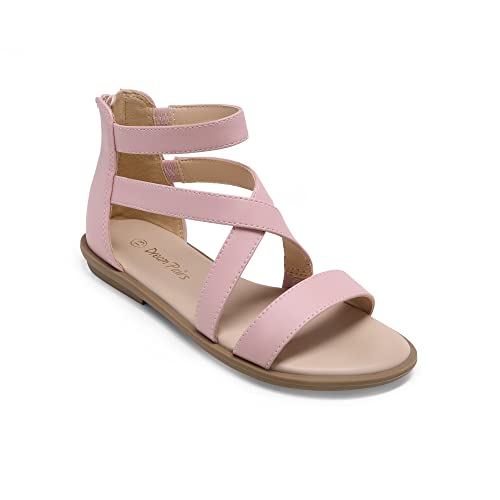 Image of DREAM PAIRS Girls Gladiator Sandals with Zipper Strappy Sandals Toddler /Little Kid /Big Kid