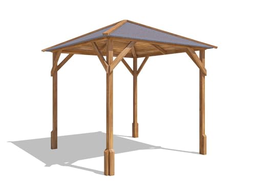 Dunster House Wooden Gazebo, 2m x 2m / W6'6 x D6'6 Heavy Duty Garden Shelter Pressure Treated, Superfelt & Nails Included, Utopia 200