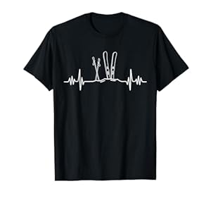SKIING HEARTBEAT | Mountain Ski Sport | Skilife Alpen | Skifahrer T-Shirt
