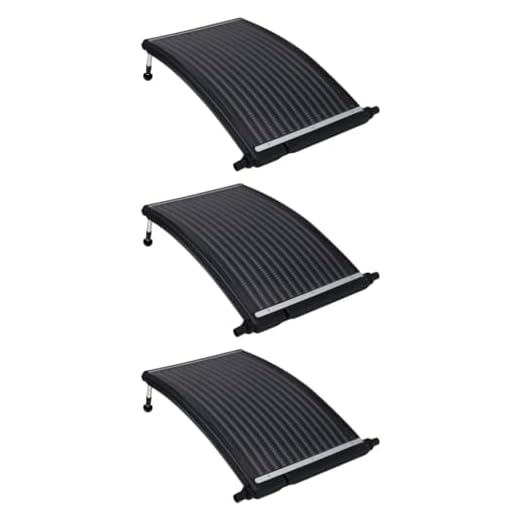 Vidaxl 3X Paneles Calefactores Solares De Piscina Curvos Sistema De Calefacción Calentador Agua Caliente Sol De Energía Abrazaderas Manguera 110X65Cm