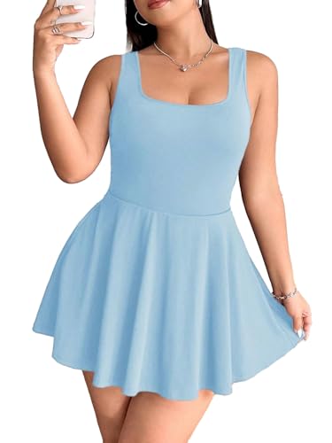 Image of Women's Play Dress, Short Sleeve Mini Skirt with Pockets, Black, Size XL
