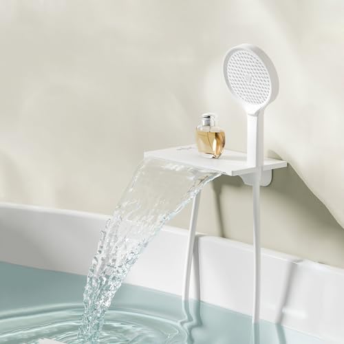 Robinets de baignoire muraux cascade MOCHAMIK blanc mitigeur douche 270mm