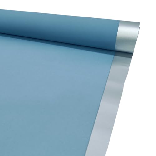 Image of Oasis Gift Wrapping Frosted Cellophane Roll For Multipurpose Hamper Packaging & Flower Bouquet Wrapping 80cmx25mtr 1 No Frosted Film Roll (w) Blue Silver)