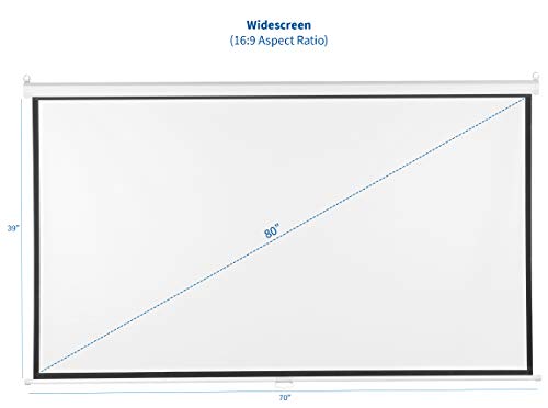 Vivo 80 Inch Projector Screen, Diagonal 16:9 Projection Hd, 4K 3D 1080P Hd Manual Pull Down Matte White Home Theater Vivo, Ps-M-080 #TOP1