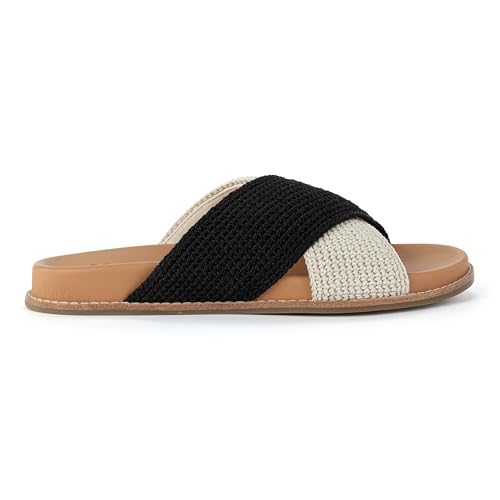 Image of The Sak Penelope Slide Sandal - Women's Flat Fashion Slides with Soft Cushion Sole -Hand Crochet Slip On Sandals For Everyday
