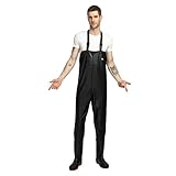 Guiran Vadeadores de Pesca con Botas Impermeables Waders Transpirables Pantalones para Hombre Mujer Negro 39MC