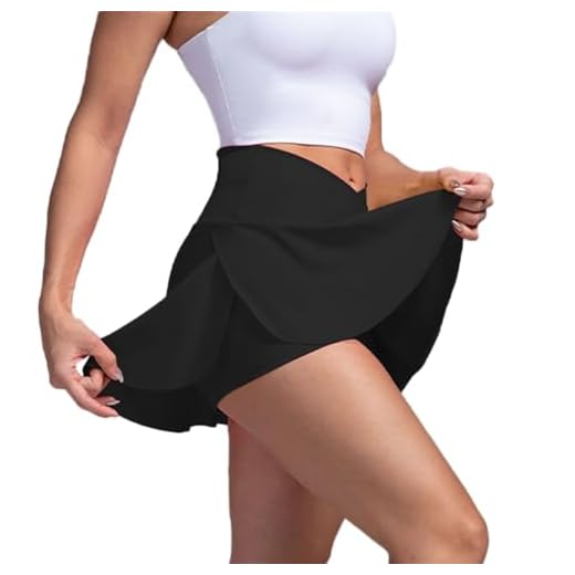 Falda Tenis Mujer,Falda Pantalon Deporte Mujer de Cintura en V,Falda Padel Mujer con Bolsillos, Falda Pantalon Mujer para Golf,Correr y Senderismo