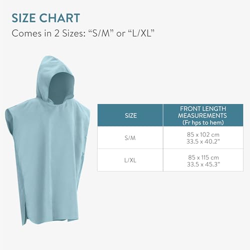 JEMIDI Badeponcho Unisex - Surf Poncho aus Mikrofaser - Tuch für Erwachsene - Bademantel für Damen und Herren - Badetuch mit Kapuze - schnelltrocknend