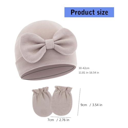 2025 Baby Bonnet Newborns Fetal Caps Fashionable Brimless Hat Trendy Headgear with Matching Mittens Soft2