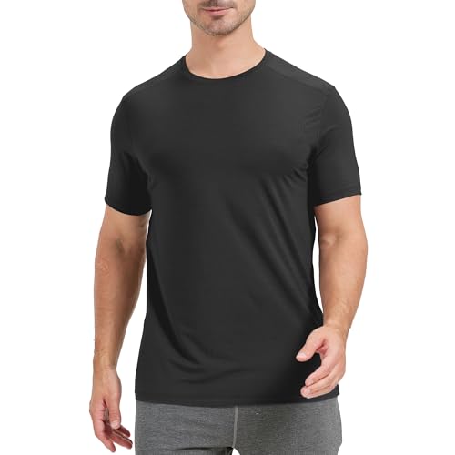 netdraw Men's Bamboo Viscose Athletic Shirt Lightwieht Cooling Moisture Wicking Workout Running Hiking Fitness T-Shirt