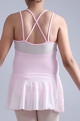 Image of The Dance Bible Girls Strap Mesh Pink Ballet Leotard Dress