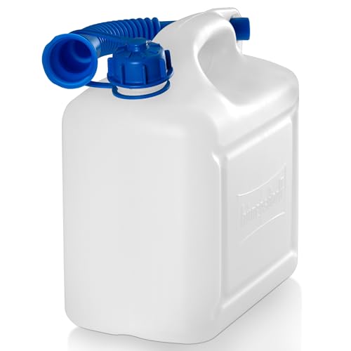 hünersdorff 816100 Wasserkanister ECO mit Auslaufrohr und unverlierbarer Deckelverschraubung, 6 Liter, Made in Germany