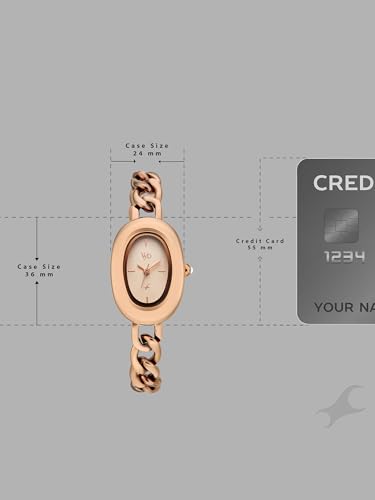 Image of Fastrack Vyb Mirage with Quartz Analog Rose Gold Dial Rose Gold Alloy Strap Watch for Girls - FV60119WM01W