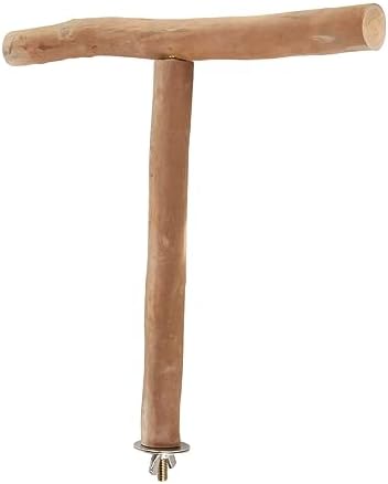 Wood Bird Perch, T Shaped Birdcage Stand Wooden Parrot Perch Stand Perch for Bird Cage Grinding Bird Perch Branches, T Perch Bird Accessory, Easy to Install