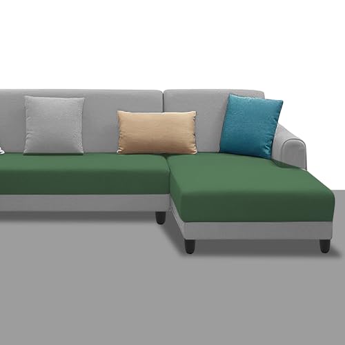 Image of Kraven RHS 6 Seater L Shape Sofa Set for Living Room (Green Grey Fabric) Premium Fabric Sofa