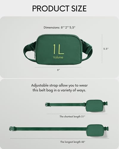 Image of ODODOS Unisex Mini Belt Bag with Adjustable Strap Small Fanny Pack for Workout Running Traveling Hiking, Forest