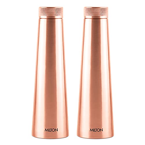 Image of Milton Copper Delight 1000 Water Bottle, Set of 2, 1.01 Litre Each, Copper | 100% Leak Proof | Office Bottle | Gym Bottle | Yoga Bottle | Home | Kitchen | Hiking | Treking Bottle | Travel Bottle