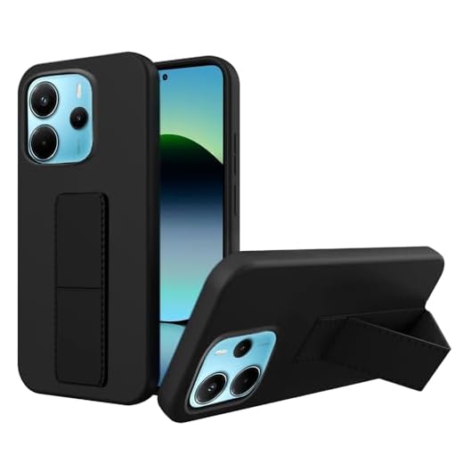 Compatible with Xiaomi Redmi Note 14 4G (Not 5G) Phone Case, Hide Folding Kickstand/Stand Silicone TPU Slim Fit Shockproof Protective Cover Case for Xiaomi Redmi Note 14 4G (Not Pro) 2025 - Black