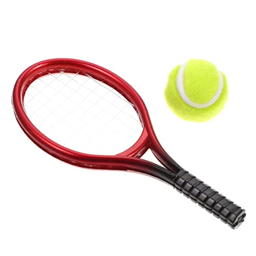 TOYANDONA 1set Mini Tennis Kit Per Decorazioni Mini Casa e Accessorio Per Fotografia