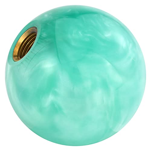 Lunsom Ball Gear Shift Knob Round Shape Shifter Stick Head Resin Car Transmission Handle Fit Most Automatic Manual Vehicle (M8x1.25,Blue-Green)