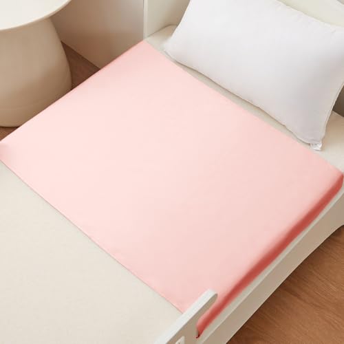 THXSILK 7A+ Grade 100% Mulberry Silk Crib Sheets for Baby Girl Hairloss and Bald Spot, Toddler Sheet for Crib/Cot/Bassinet/Cradle Mattress, Charming Pink