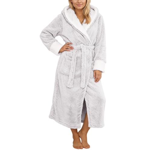Peignoir kimono doux et chaud femme manches longues - Vêtement de salon poches confort