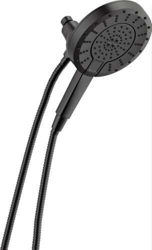 Delta 5-Setting In2ition 2-in-1 Dual Shower Head with Handheld High Pressure ProClean Spray, Matte Black Detachable Shower Head with Hose, 2.5 GPM Flow Rate, Matte Black 58596-BL25-PK