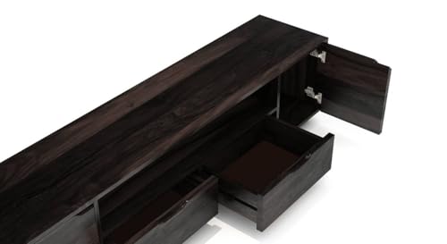 Image of THE WOODEN CITY Solid Sheesham Wood TV & Entertainment Unit for Living Room & Hotel Room and Office Furniture (Wood Finish 5)