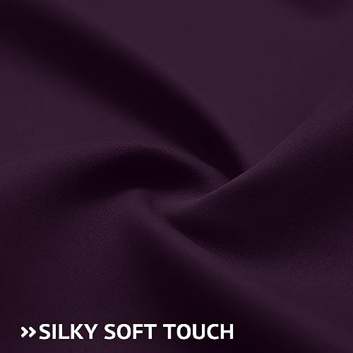 Image of COSVIYA Grommet Room Darkening Purple Curtains 63 inch Length for Bedroom | Light Blocking Insulated Thermal Curtains for Living Room, Blackout Thick Polyester Window Drapes,52x63 inches, 2 Panels