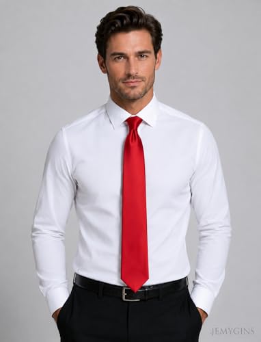 Image of JEMYGINS Solid Color Tie Mens Necktie for Business and Wedding