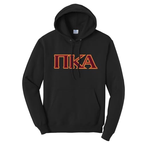 Pi Kappa Alpha Fraternity Greek Hooded Sweatshirt with Sewn On Greek Letters Pike