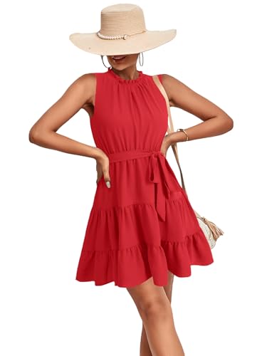Image of Umenlele Women's Ruffle Casual Mini Dress