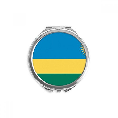 Miroir de poche Rwanda format rond de 2,6 pouces compact et multicolore