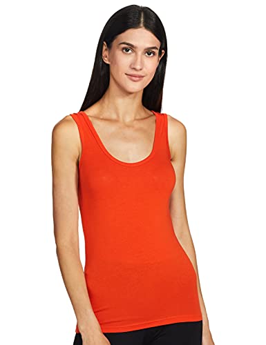 Image of Longies Women's Sleeveless Camisole (LWSLTPO2V001 Haldi Yellow & orange13 S)
