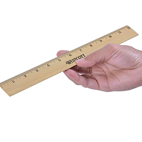 Image of Westcott Wood Ruler with Single Metal Edge, 12-inch