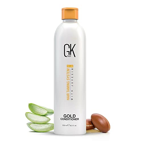 GK HAIR Global Keratin Gold Conditioner For Hair Moisturizing Shine And Protection Unmanageable With Argan Oil Shea Butter Natural Oils - 250ml