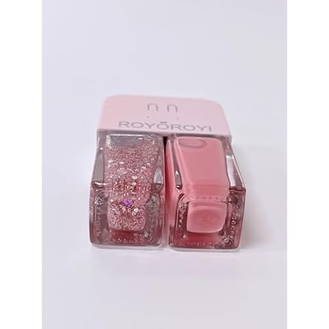 ROYOROYI Glitter Nail Polish - Flash Pink Nail Varnish - 2 Colours Long-lasting Glitter Nail Varnish - Quick Drying Nail Polish Gifts for Women Cover