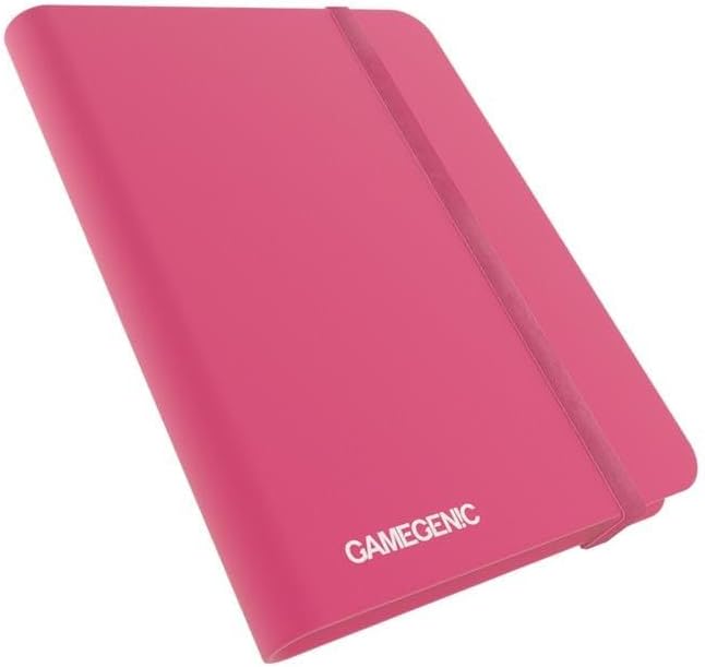 Gamegenic Casual Album 8-Pocket – Pink Color, Card Binder for 160 Standard or Japanese-Size Cards, Side-Loading Pages, Color-Matched Design & Elastic Strap Closure, Fits Double-Sleeved TCG Cards