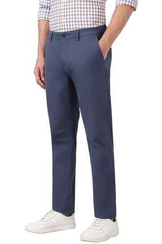 Image of Peter England Men's Slim Fit Mid Rise Super Premium Wrinkle Free Casual Trouser Chinos