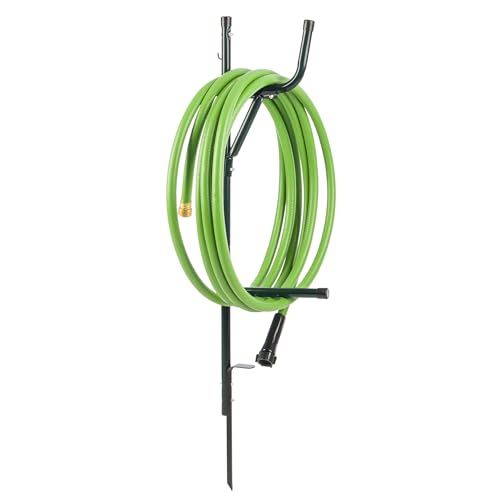 Water Hose Holder - Easy-to-Install Garden Hose Storage Metal Rack with Stake - Outdoor Freestanding Reel for Yard or Landscaping by Stalwart