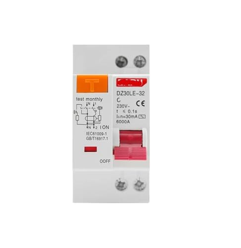 Disjoncteur magnéto thermique 20A 1P+N résiduel 230V fuite et surintensité