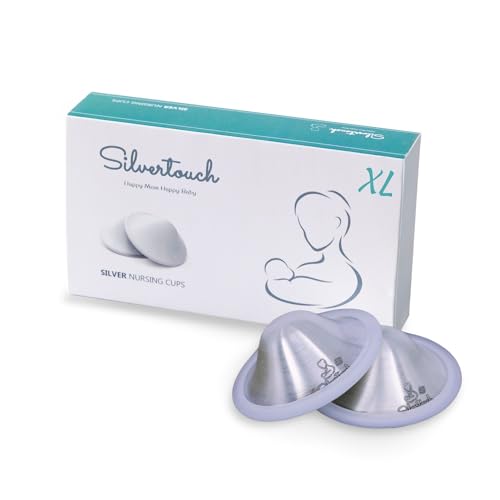 Image of The Original Silver Nursing Cups - Nipple Shields for Nursing Newborn - Nipple Covers Breastfeeding - Newborn Essentials Must Haves - 925 Silver (XL Size)