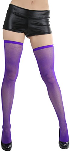 Image of ToBeInStyle Women's Diamond Large and Fine Fence Net Fishnet Nylon Thigh High