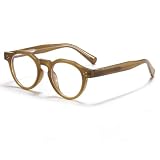LJCDM Occhiali da donna con montatura rotonda, semplici e alla moda. Occhiali da uomo vintage, regalo perfetto per le vacanze (C06 GIALLO).