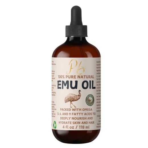 Emu Oil, 100% Pure Australian Emu Oil – Refined & Unscented – Natural Moisturizer for Hair, Skin, Face & Body – Helps with Scars, Dry Skin & Massage – 4 fl oz Glass Bottle