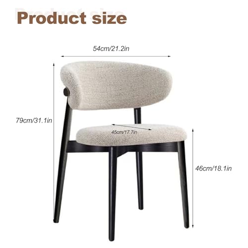 Chaise de salle à manger design en lin de qualité - 4