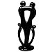 Global Crafts - Hand Carved Soapstone Family Sculpture - 10-Inch Black Figurine, 2 Parents 2 Children