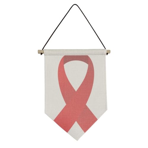 Drapeau Journée mondiale du sida en toile rouge à suspendre pour sensibilisation