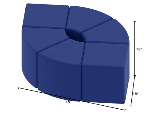 Image of Sprogs 12 inch H Structured Cube Stool -Flexible Modular Collaborative Soft Seating for Office, Home, Lounge and School Classrooms with Durable Frame -Blue