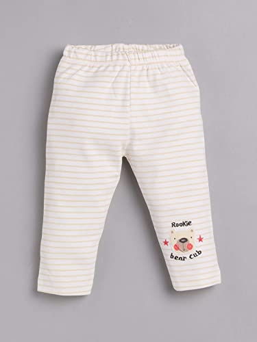 Image of Baby GO Baby Boys & Girls Cotton Pajama Pants Pack of 3 | Soft Breathable Elastic Waist Printed Lounge Pants for Newborn Infants | Comfortable Nightwear Bottom Set
